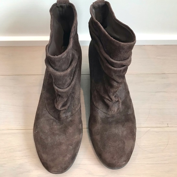 Suede Slouch Booties w/ Hidden Wedge - Size 6.5 - Picture 2 of 5